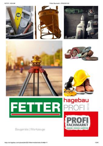 Fetter Katalog in Hollabrunn | Fetter Baumarkt - PFM 2021_22 | 27.9.2021 - 31.12.2022