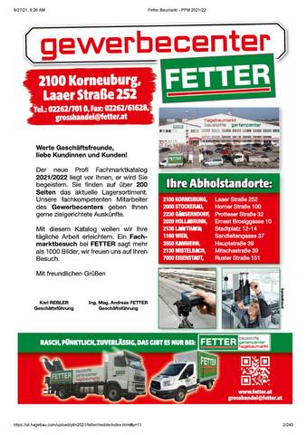 Fetter Katalog | Fetter Baumarkt - PFM 2021_22 | 27.9.2021 - 31.12.2022