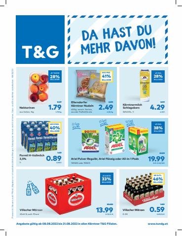 T&G Katalog in Klagenfurt am Wörthersee | T&G Flugblatt | 8.8.2022 - 21.8.2022