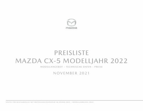 Mazda Katalog | PREISLISTE Mazda CX-5 | 26.11.2021 - 31.12.2022