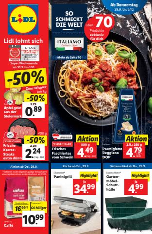 Angebote von Supermärkte in Wien | Flugblatt in Lidl | 29.9.2022 - 5.10.2022