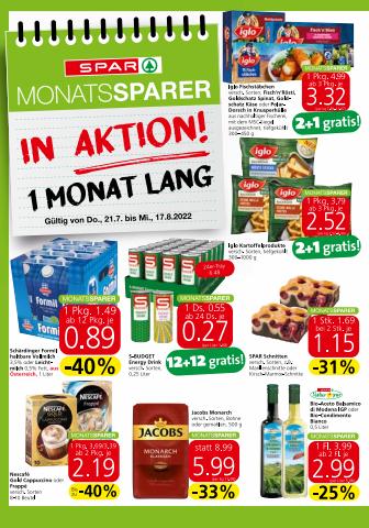 Angebote von Supermärkte in Salzburg | Angebote Spar in Spar | 21.7.2022 - 17.8.2022