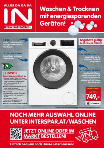 Interspar Katalog | INTERSPAR - Sonderfolder Waschmaschinen | 13.9.2022 - 10.11.2022