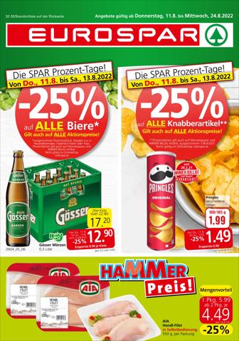 Angebote von Supermärkte in Graz | Angebote Eurospar in Eurospar | 18.8.2022 - 21.8.2022