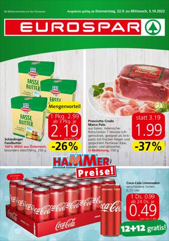 Angebote von Supermärkte in Wien | Angebote Eurospar in Eurospar | 30.9.2022 - 3.10.2022
