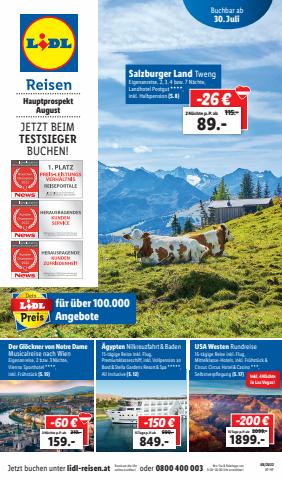 Lidl Reisen Katalog in Salzburg | Hauptflyer August | 30.7.2022 - 31.8.2022