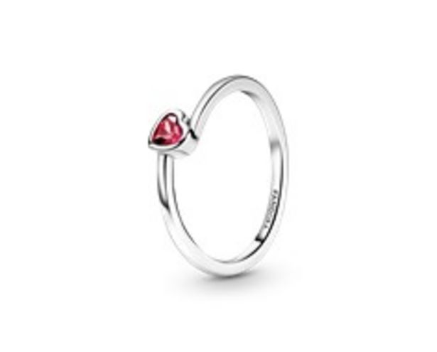 Rotes geneigtes Herz Solitär-Ring für 39€