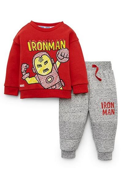 „Disney Ironman“ Set mit rotem Pullover und grauer Jogginghose für Babys (J) für 5€