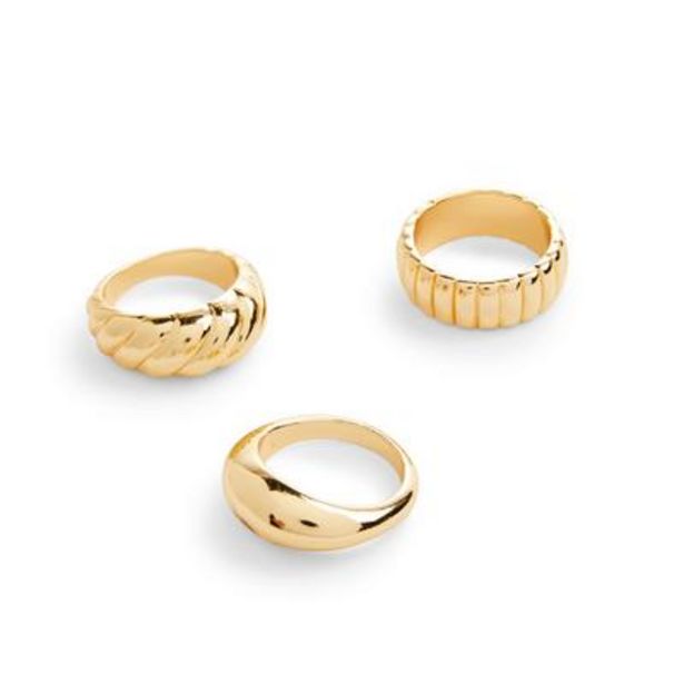 Breite klassische Ringe in Gold, 3er-Pack für 3€ in Primark