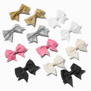 Claire's Club Neutral Glitter Hair Bow Clips - 12 Pack für 4,99€ in Claire's