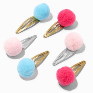 Pastel Pom Pom Snap Hair Clips - 6 Pack für 6€ in Claire's
