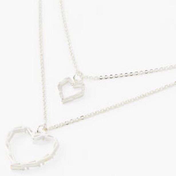 Silver Cubic Zirconia Double Heart Multi Strand Necklace für 3€ in Claire's