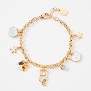 Gold Cat Charm Bracelet für 3,2€ in Claire's
