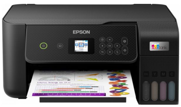 EPSON Multifunktionsdrucker EcoTank ET-2820, 15 S/min Farbe, Refill-System, Tinte, Wi-Fi, Schwarz für 239€