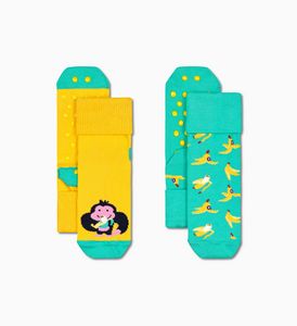 2-Pack Kids Monkey & Banana Anti Slip Socks für 15€ in Happy Socks