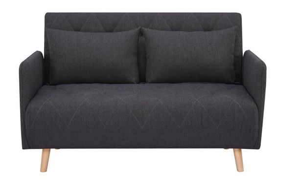 2-Sitzer-Sofa Mit Schlaffunktion Dorry mit Kissen Schwarz für 299€ in Möbelix