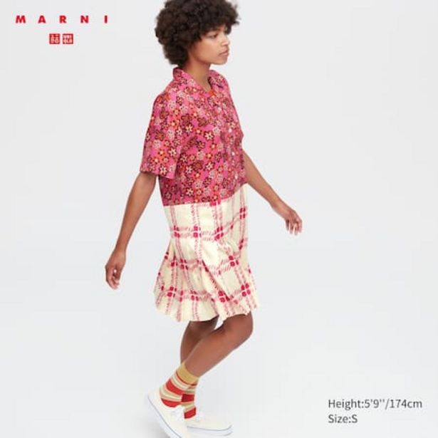 Marni Open Collar Short Sleeved Pleated Dress für 29,9€ in UNIQLO