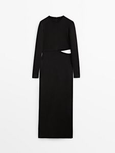 Langes Kleid In Schwarz Mit Cut-Out An Der Taille für 99,95€ in Massimo Dutti