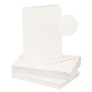 Perlmutt-Doppelkarten & Hüllen, weiß, A6 / C6, je 20 Stück für 9,99€ in Buttinette