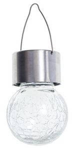 Solarlampe Crackling Glas 6 cm transparent/silber für 1,74€ in Pagro-Diskont