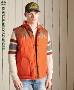 Mountain Leather Mix Gilet für 36€ in Superdry