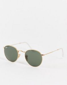 Ray-Ban – Runde Sonnenbrille in Gold für 85,5€ in ASOS