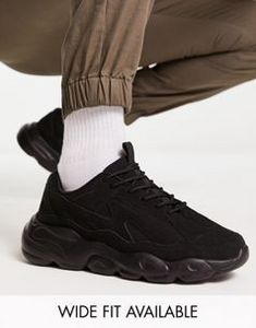 ASOS DESIGN – Schwarze Sneaker mit dicker Sohle für 17,5€ in ASOS