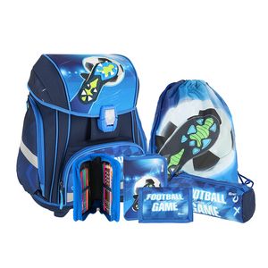 SPIRIT Schultaschen-Set Smart Fußball 5-teilig blau für 79,49€ in Libro