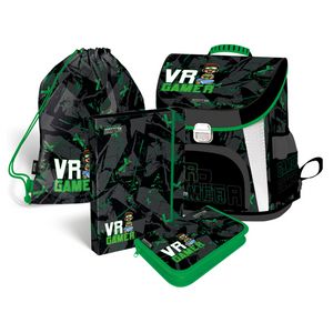 Schultaschen-Set Boss Team VR Gamer 4-teilig grün/schwarz für 74,99€ in Libro