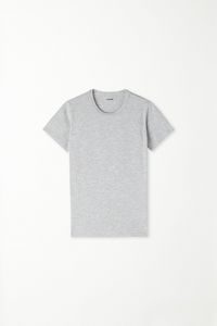 Unisex-Basic-Rundhalsshirt aus elastischer Baumwolle für Kinder für 4,99€ in Tezenis