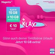 Angebote von Magenta | Die KLAX Wertkarte Gönnen auch Sie Ihrer Geldbörse Urlaub:  +10 GB extra! | 8.8.2022 - 5.9.2022
